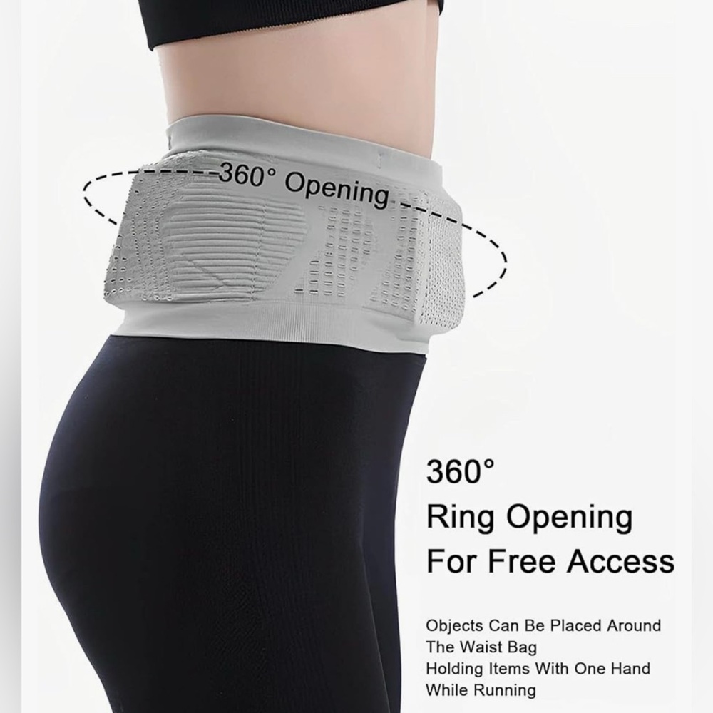 Running Belt, Concealed Waist Bag, Knit Breathable fabric, Fanny‎ pack - Picture 5 of 9